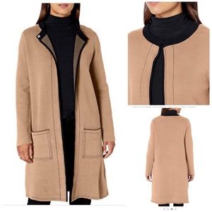 NWT-NINE WEST CAMEL/BLACK SWEATER COAT